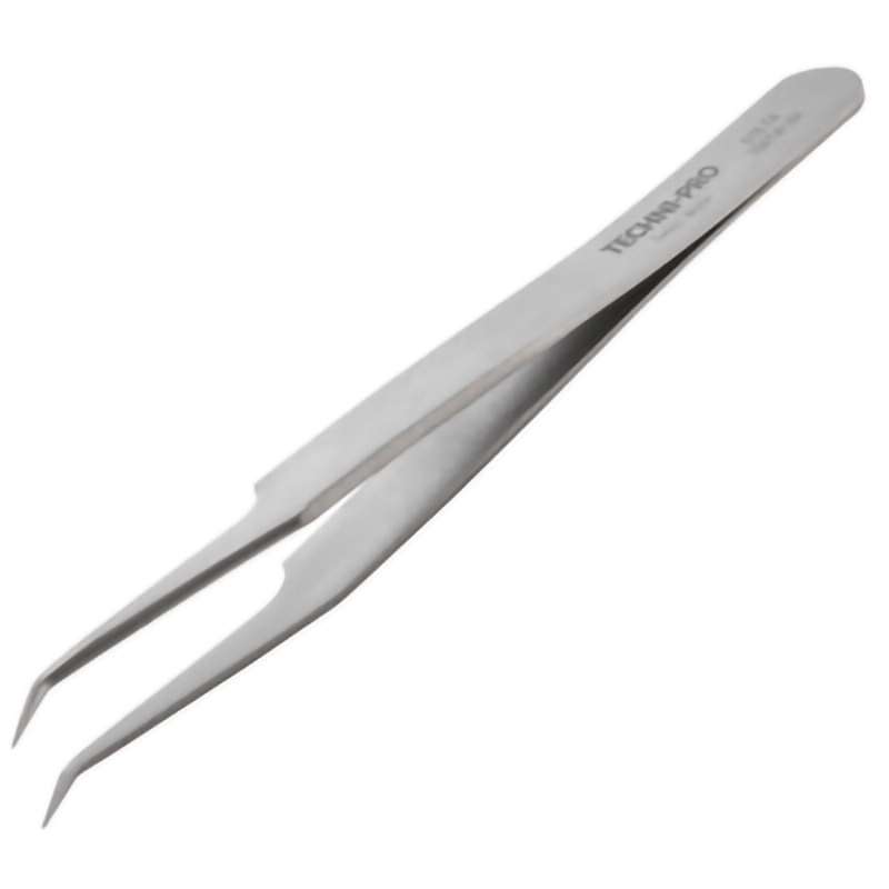 High Precision Tweezers, Style 51S, Titanium, Bent, Fine, 4.5"